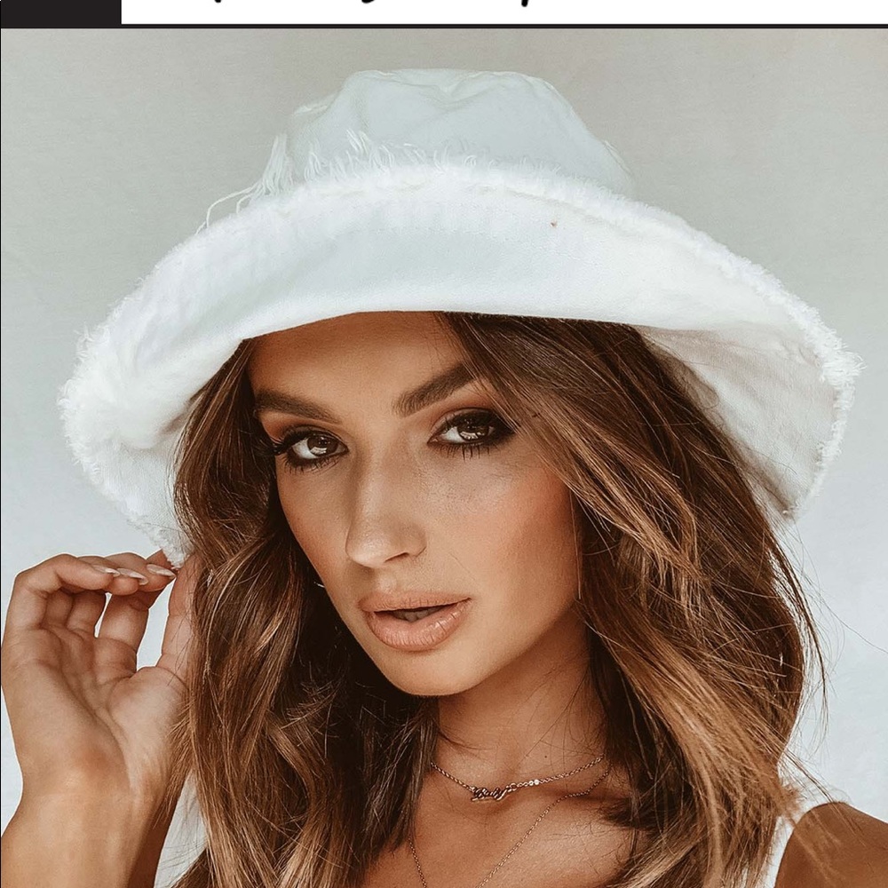 Princess Polly white bucket hat